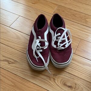Vans Burgundy and White Sneakers